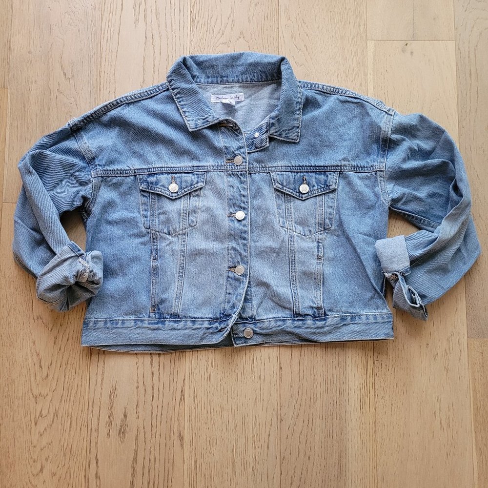Classic Light Blue, Urban Planet Cropped Jean Jacket - Size XL